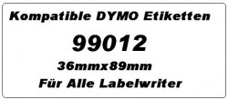 Kompatible Dymo Etiketten 99012 x 6 Rollen