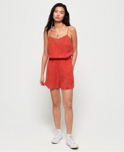 SUPERDRY TESS PLAYSUIT Washed Red
