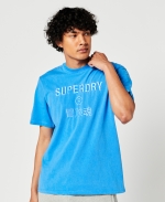 SUPERDRY Locker Geschnittenes Core T-Shirt Mit Logo Blau