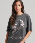 SUPERDRY Locker Geschnittenes Rock Band T-Shirt mit Grafik