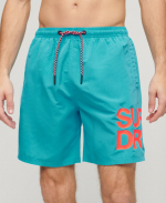 Superdry Sportswear Badeshorts Aus Recyceltem Material Mit Logo Beach Blue